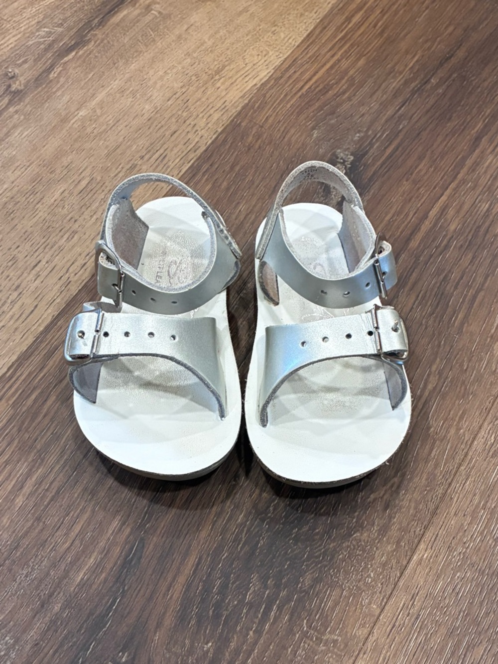 Sun San Surfer Silver Sandals Summer Shoes 4 Baby